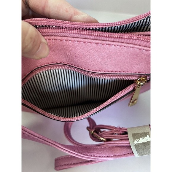 NWT DELUXITY pink crossbody purse (507) - Picture 8 of 9